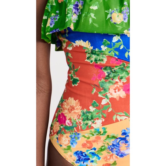 💐 Caroline Constas, Radiant Floral Colorblock Marisol One Piece Swimsuit - Picture 6 of 16